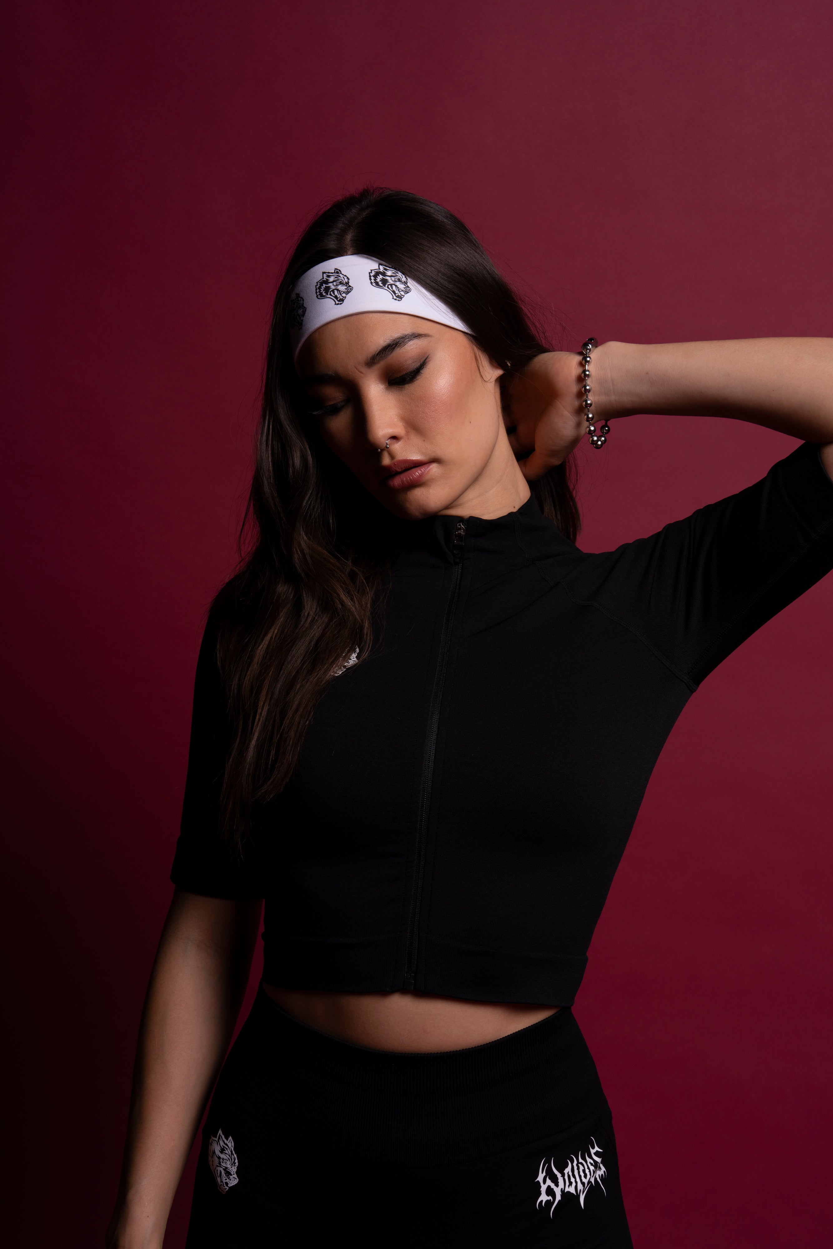 Triple Wolf Energy Headband in White