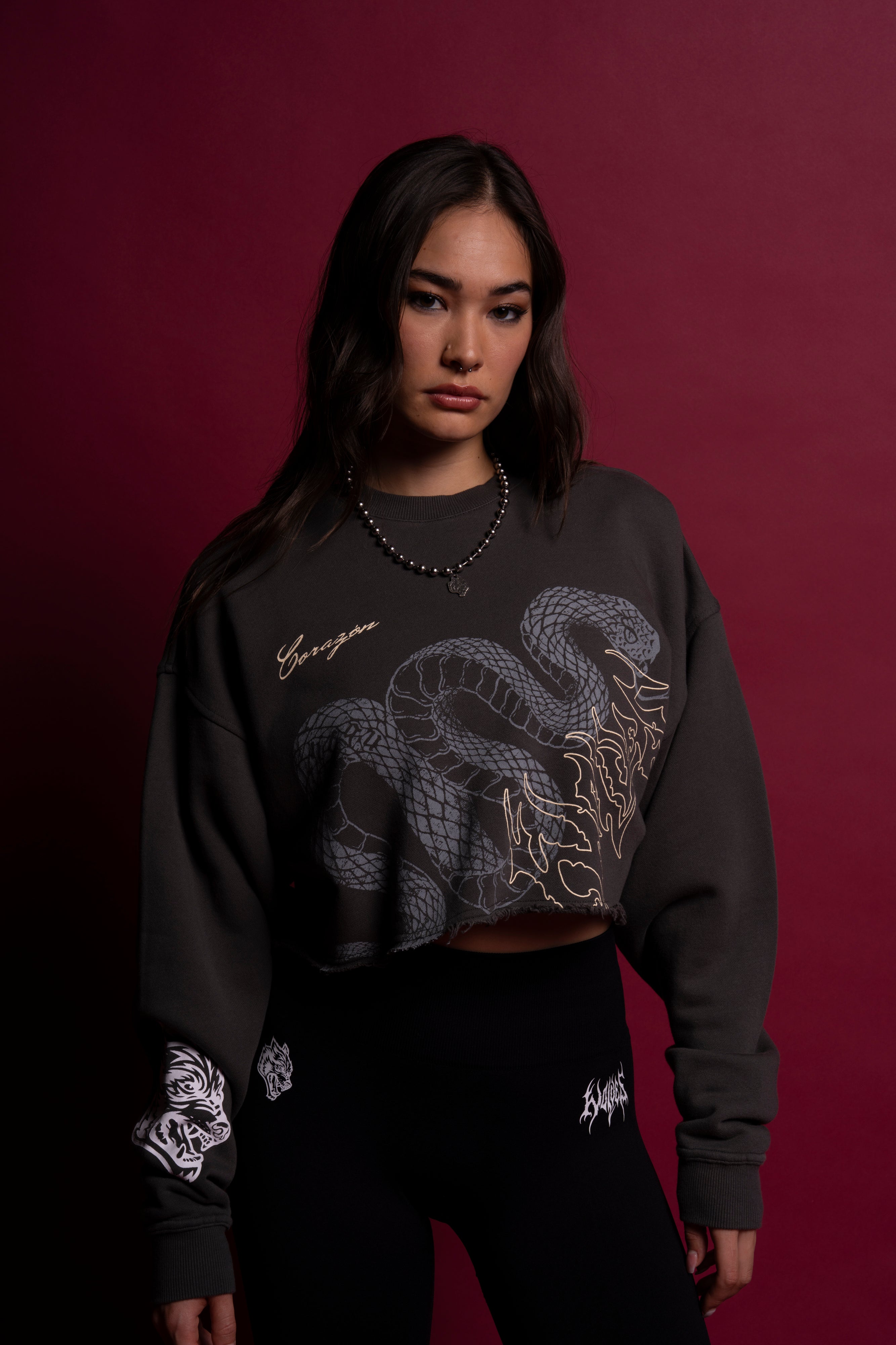 Renewal London (Cropped) Crewneck in Wolf Gray