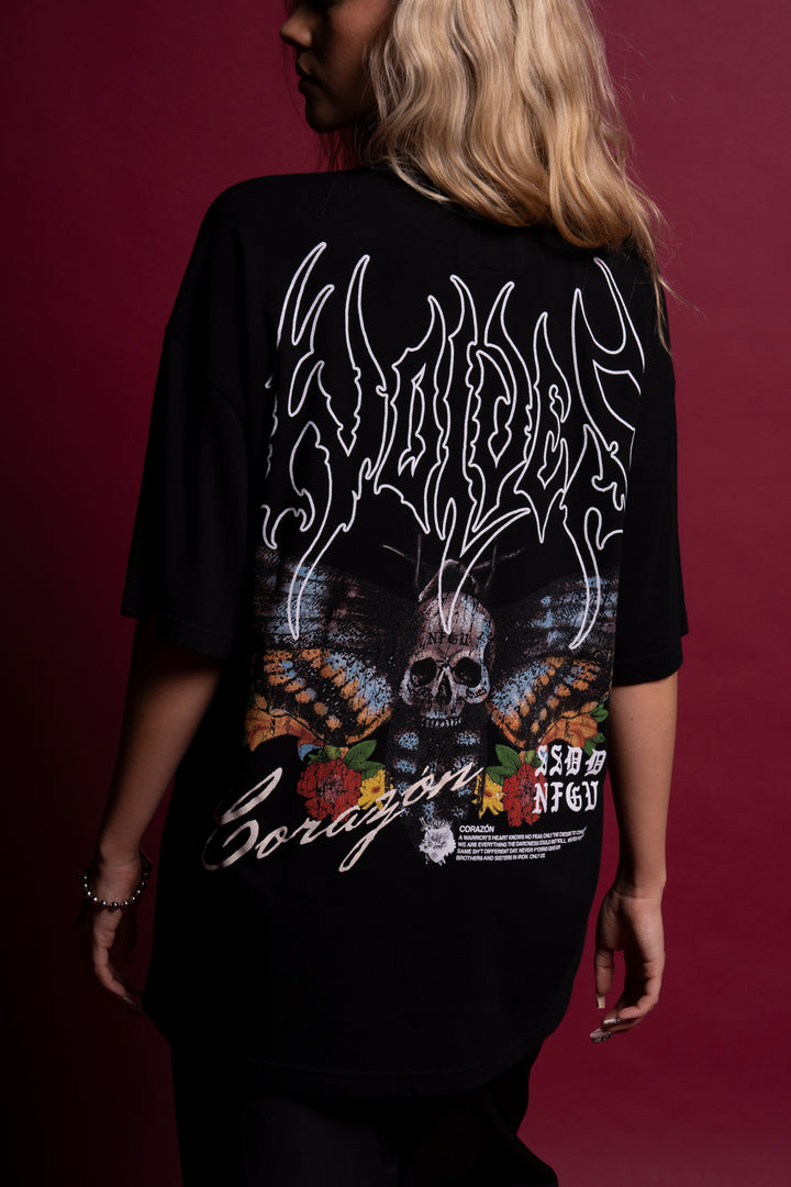 Life And Death "Premium Vintage" Oversized Tee in Black