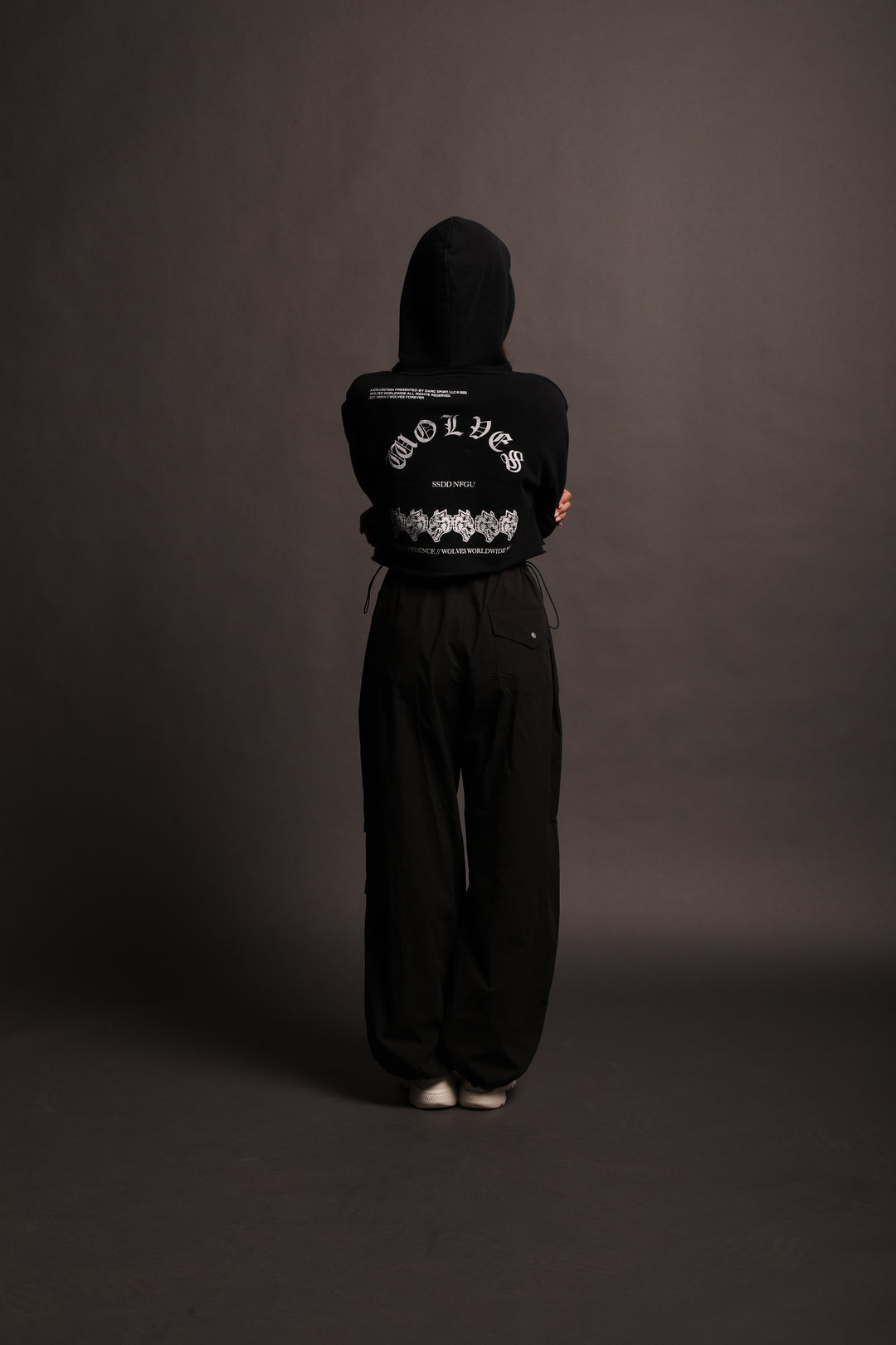 With Credence "Vintage Pierce" (Cropped) Hoodie in Black
