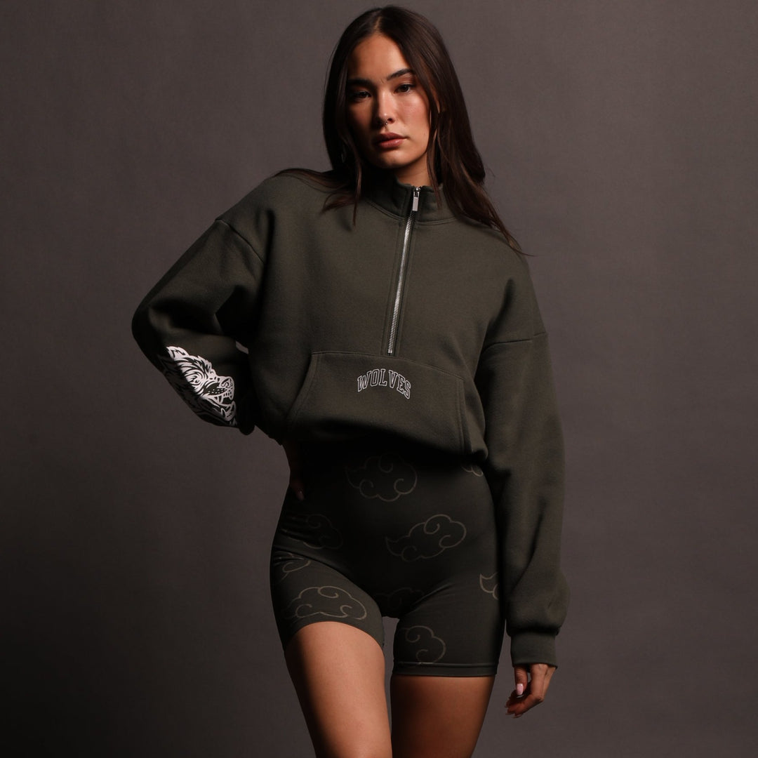 Story Arc She Everson Mockneck Sweater in Pine Green
