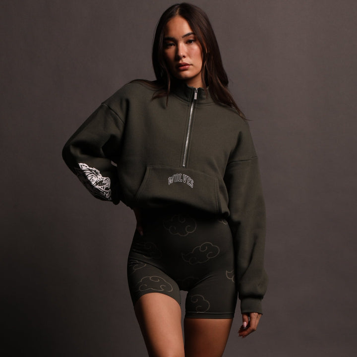 Story Arc She Everson Mockneck Sweater in Pine Green