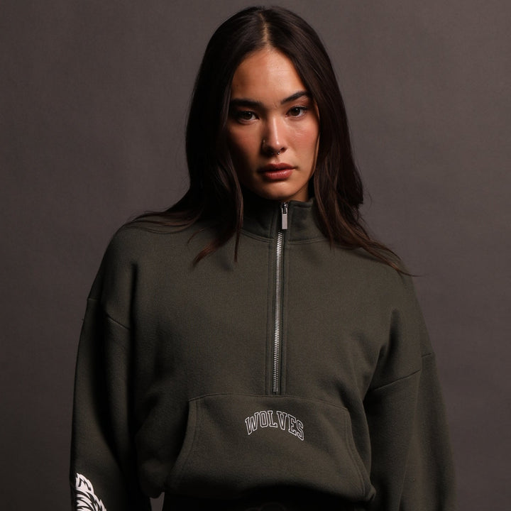 Story Arc She Everson Mockneck Sweater in Pine Green