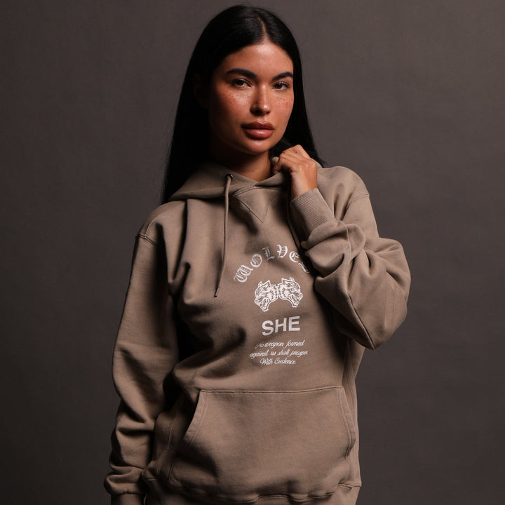She Chopper "Vintage Dakota" Hoodie in Taupe