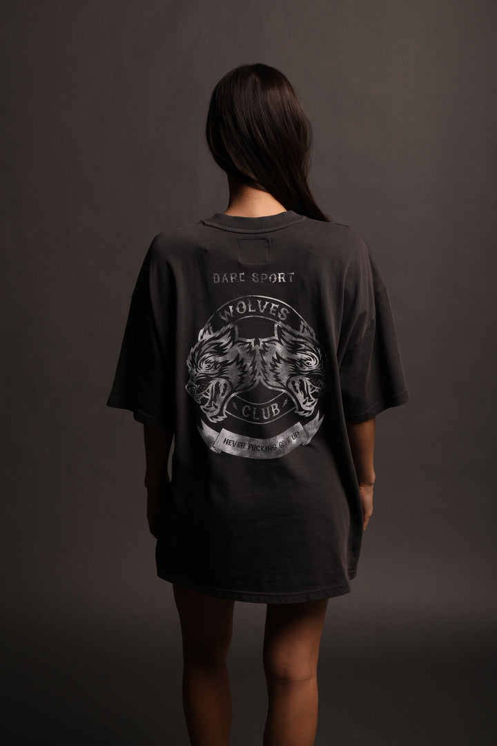Wolves Club "Premium Vintage" Oversized Unisex Tee in Wolf Gray