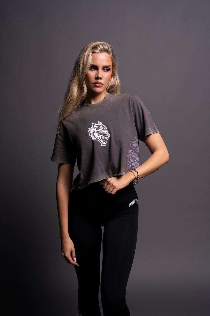 Our Wish "Premium" (Cropped) Tee in Wolf Gray