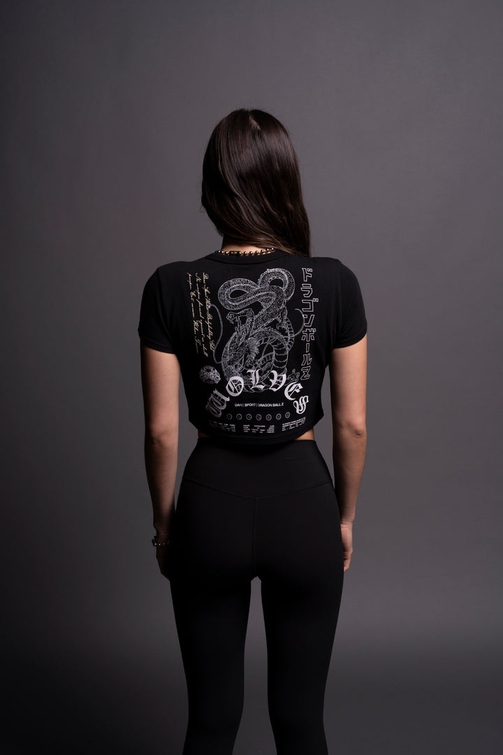 The Dragon & The Wolf "Timeless" (Cropped) Tee in Black