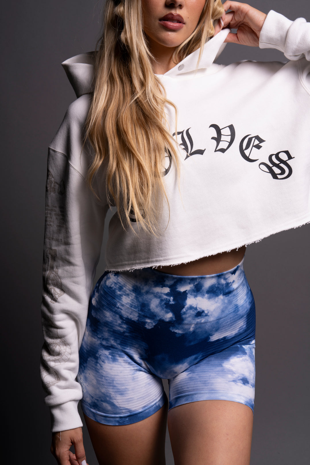 Our Wish "Pierce" (Cropped) Hoodie in Cream