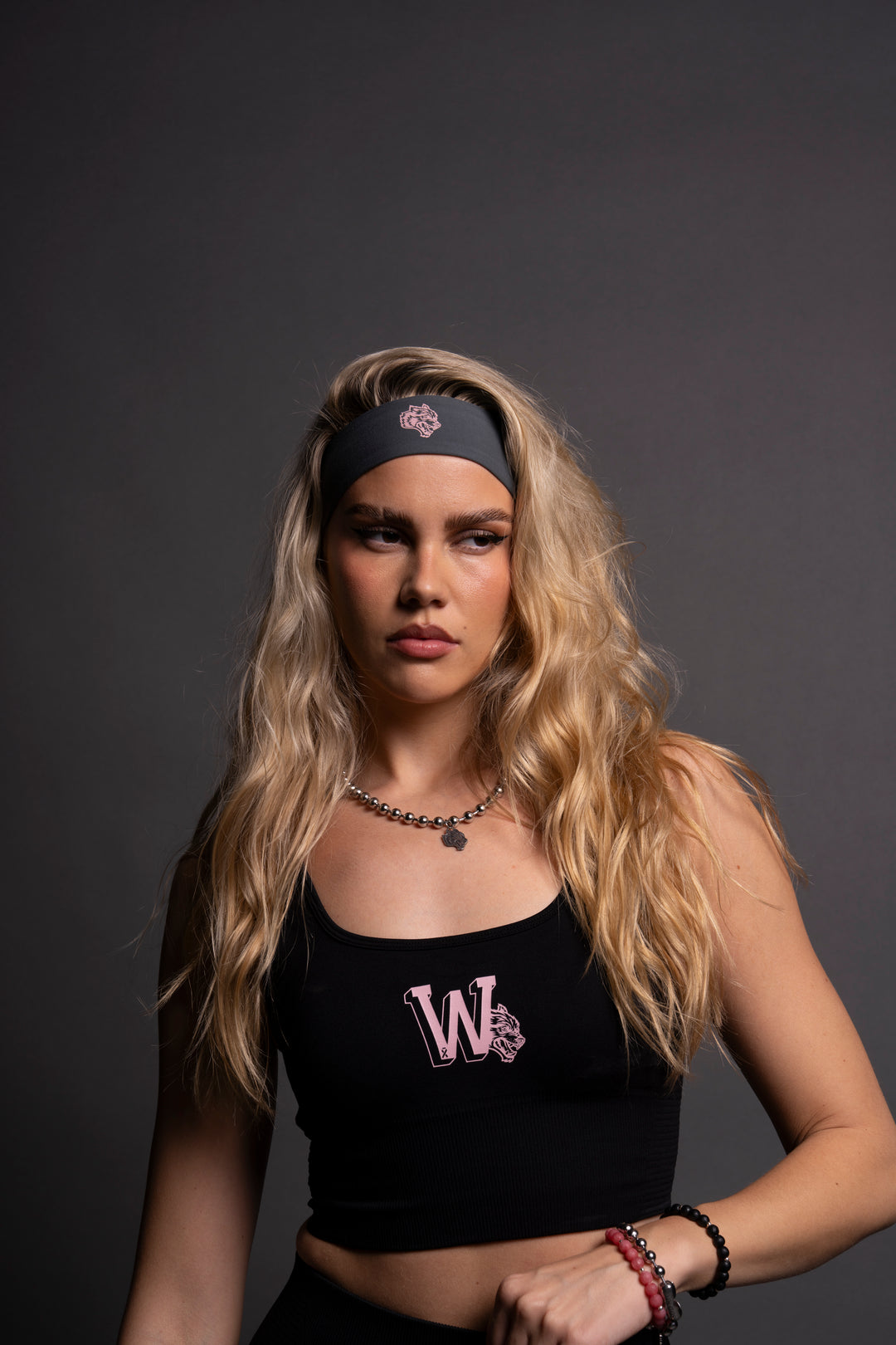 Wolf Head Energy Headband in Wolf Gray/Light Mauve