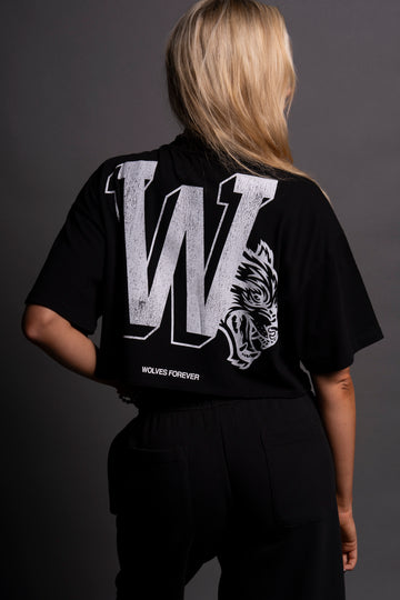Our Stamp "Premium" Oversized (Cropped) Tee in Black