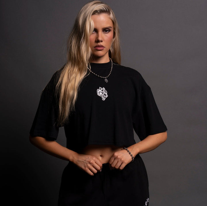 IYKYK "Premium" Oversized (Cropped) Tee in Black