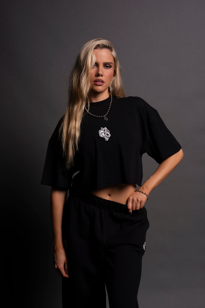 IYKYK "Premium" Oversized (Cropped) Tee in Black