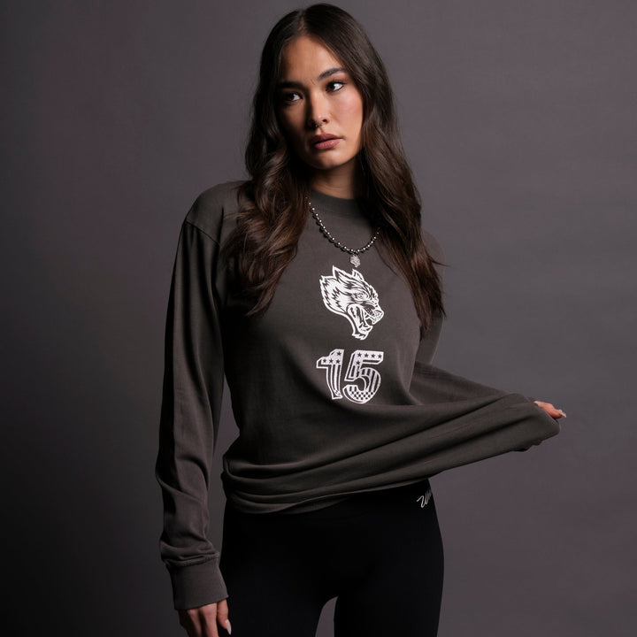Life Moves Fast V2 "Premium Vintage" (LS) Unisex Tee in Wolf Gray