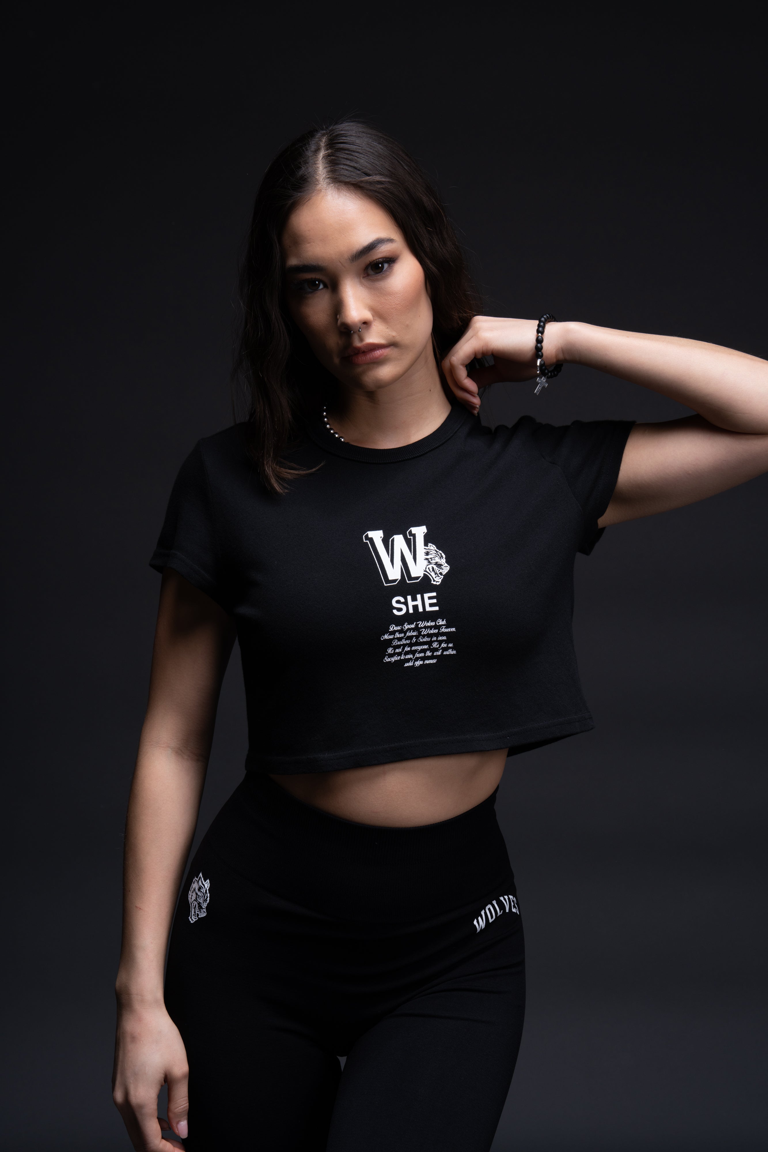 Her Mark Loyalty "Timeless" (Cropped) Tee in Black