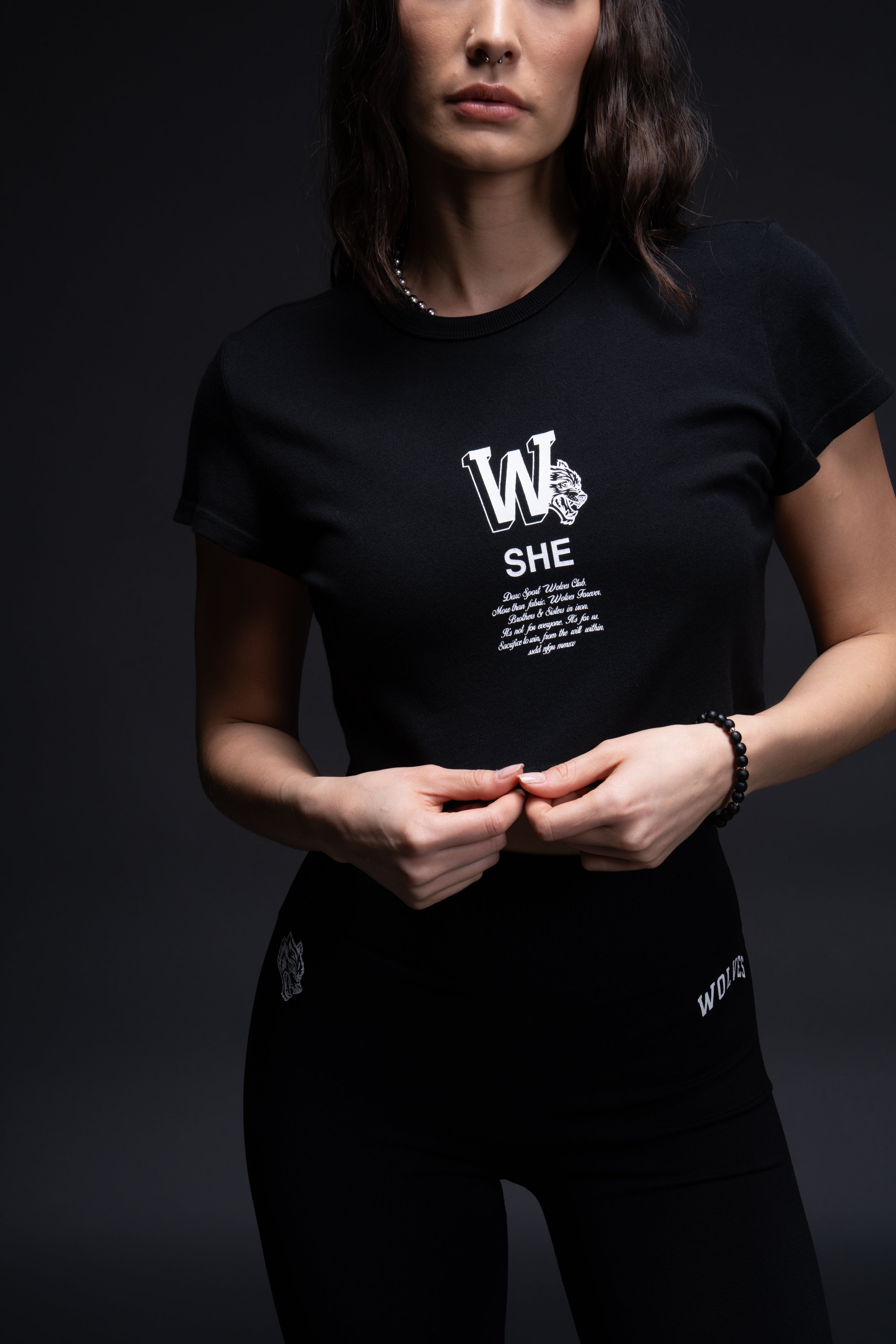Her Mark Loyalty "Timeless" (Cropped) Tee in Black