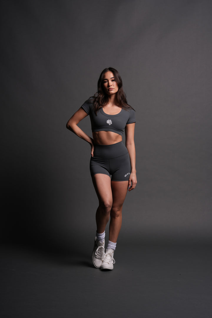 Single S/S Grace "Energy" Top in Wolf Gray