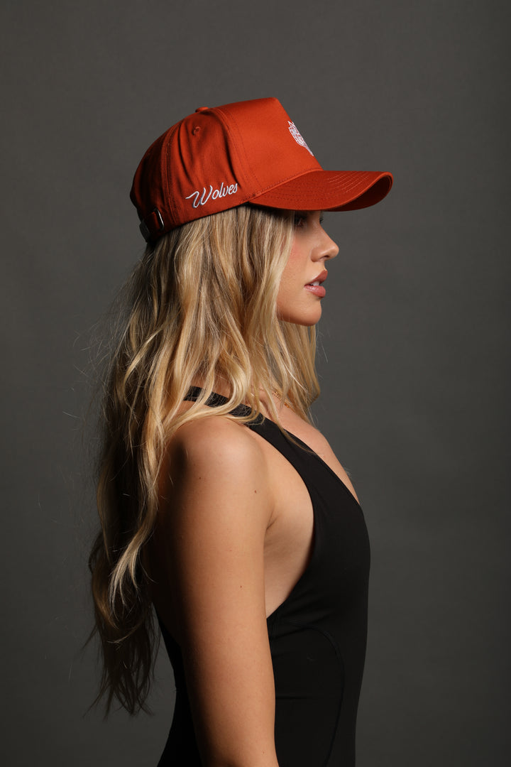 She Wolf Head V2 5 Panel Hat in Canyon Brown