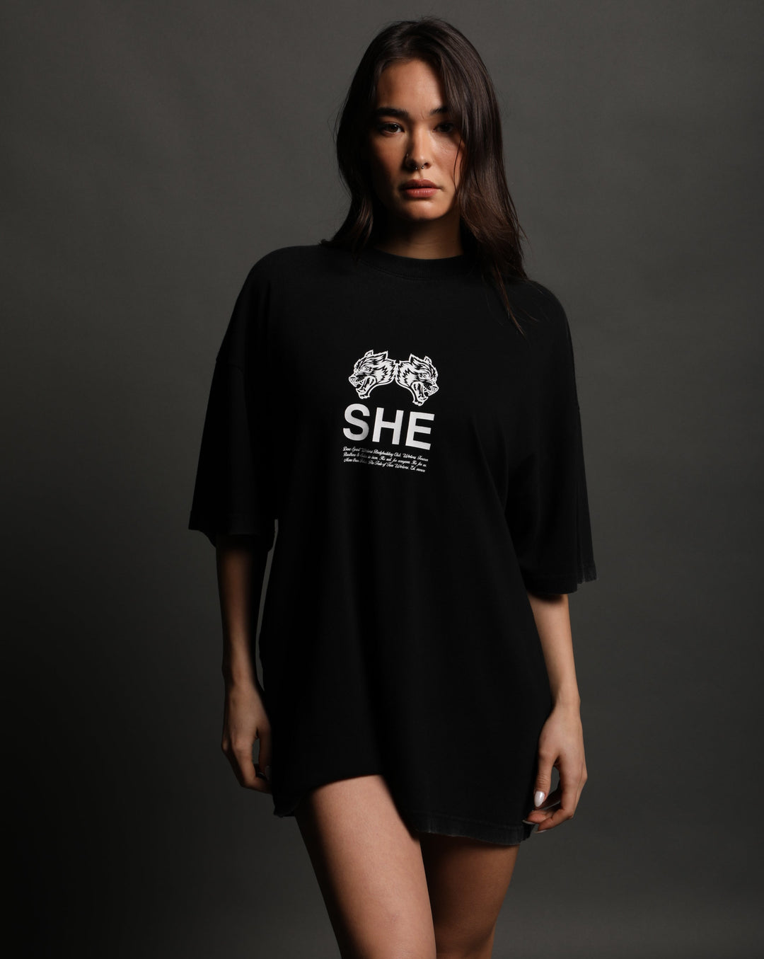 She's Gritty "Pump Cover" Tee in Black