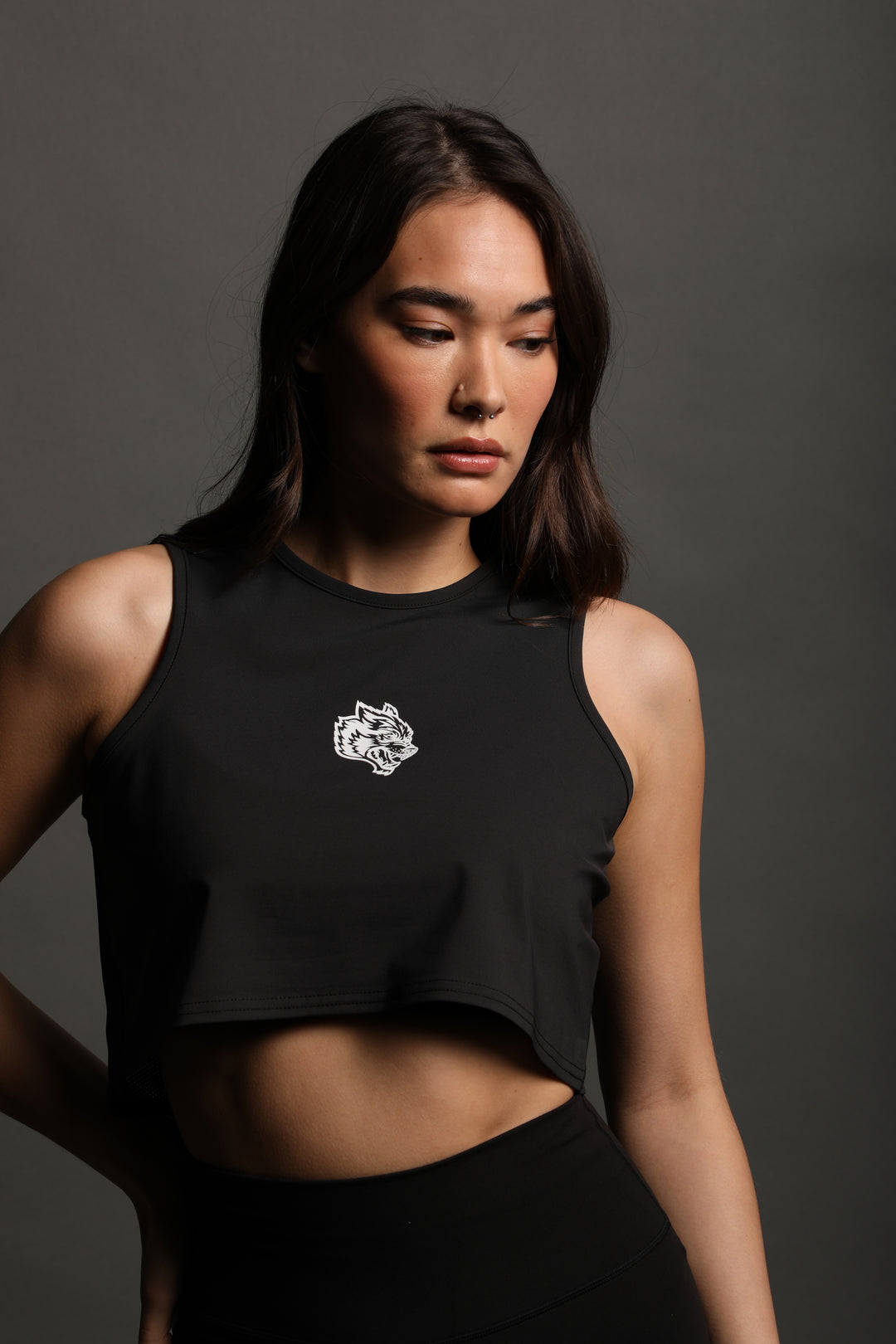 She Respect Us "Dry Wolf" Training Tank in Black
