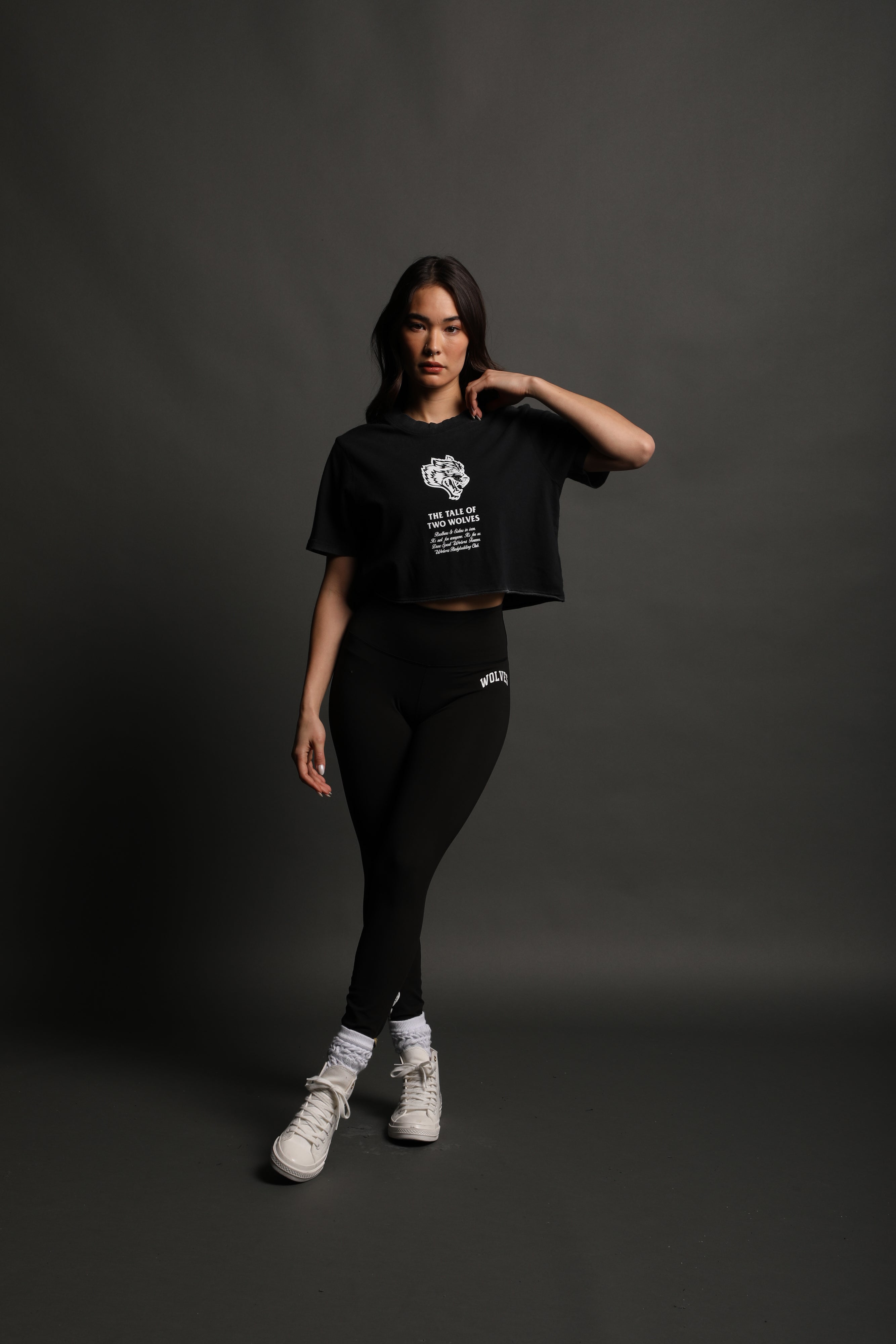 No Hurdles "Premium Vintage" (Cropped) Tee in Charcoal