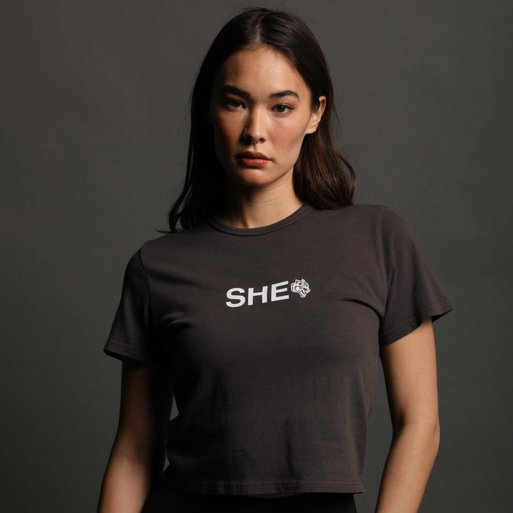 Her Grit V2 "Timeless" Tee in Wolf Gray