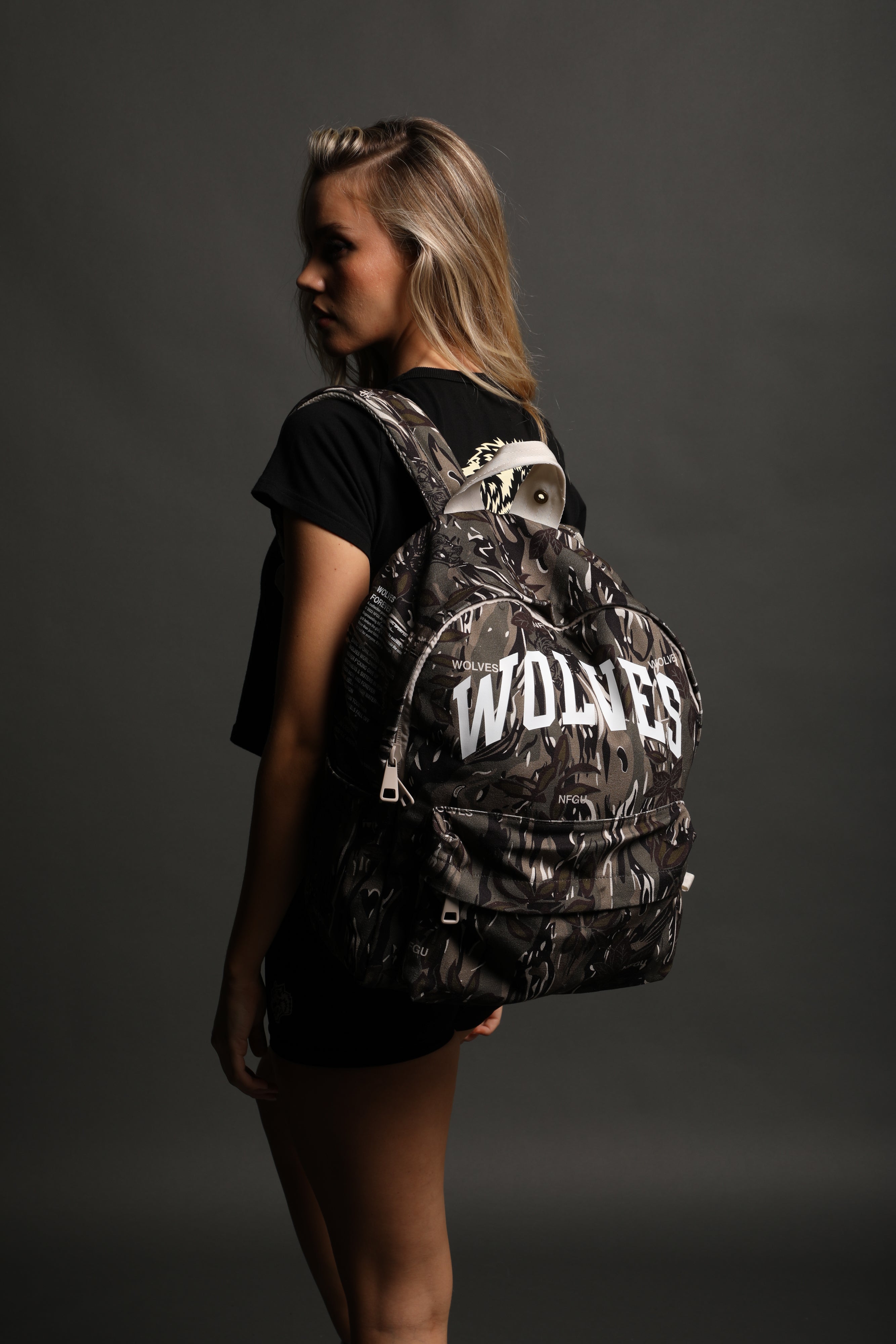 Wolves Everyday Backpack in Darc Coffee Norse Camo