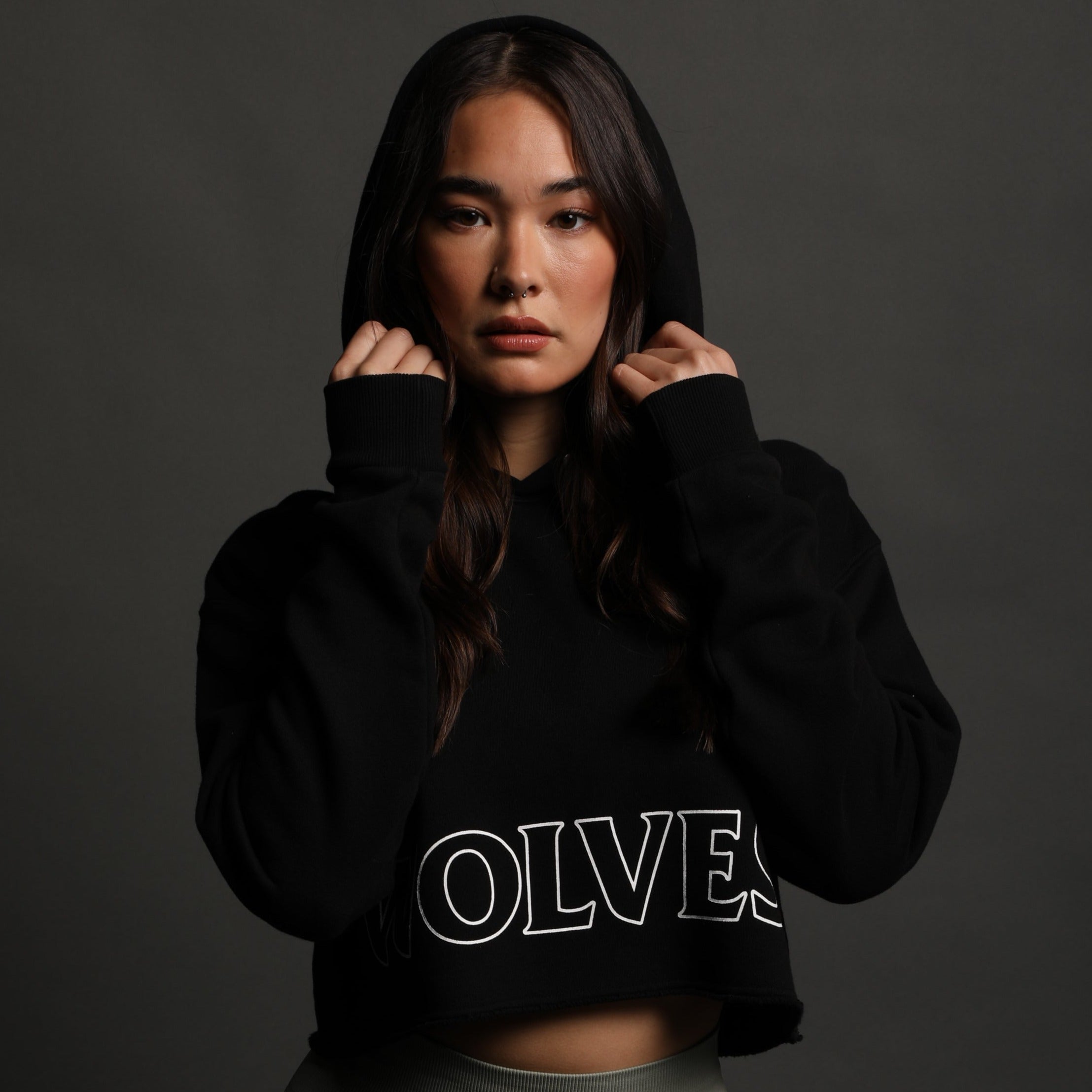 100 cotton cropped online hoodie