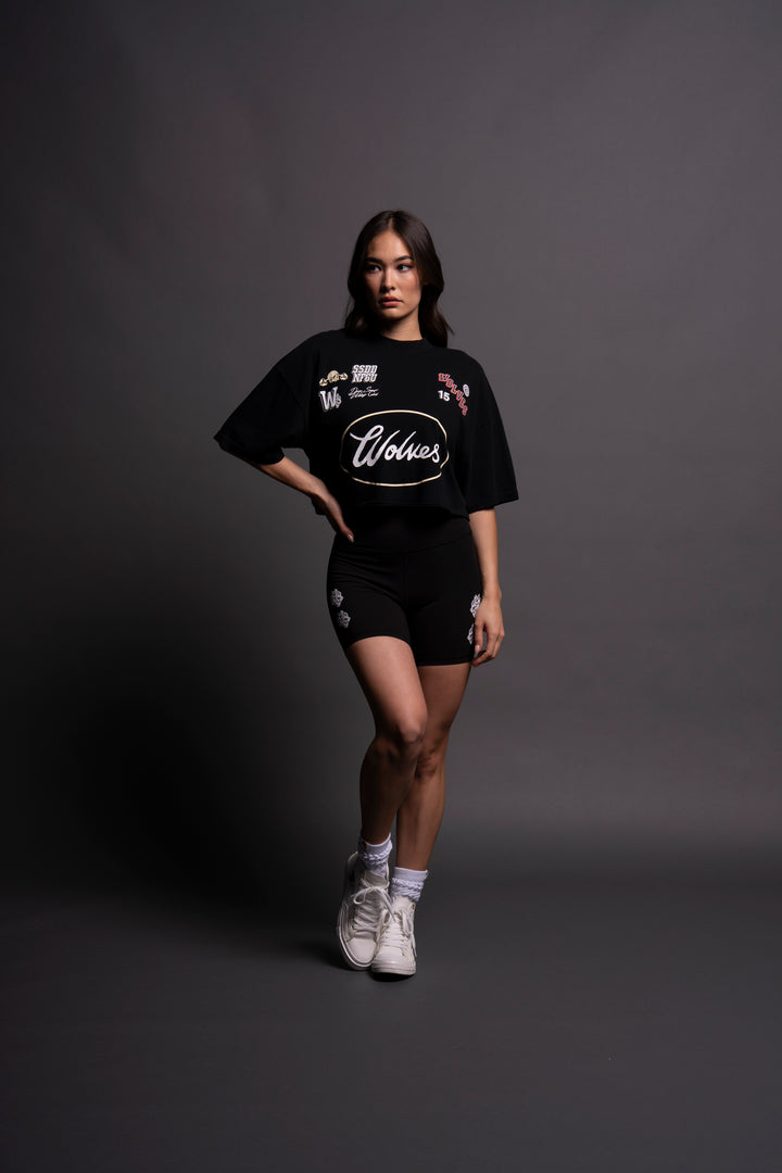Live Fast V2 "Premium" Oversized (Cropped) Tee in Black