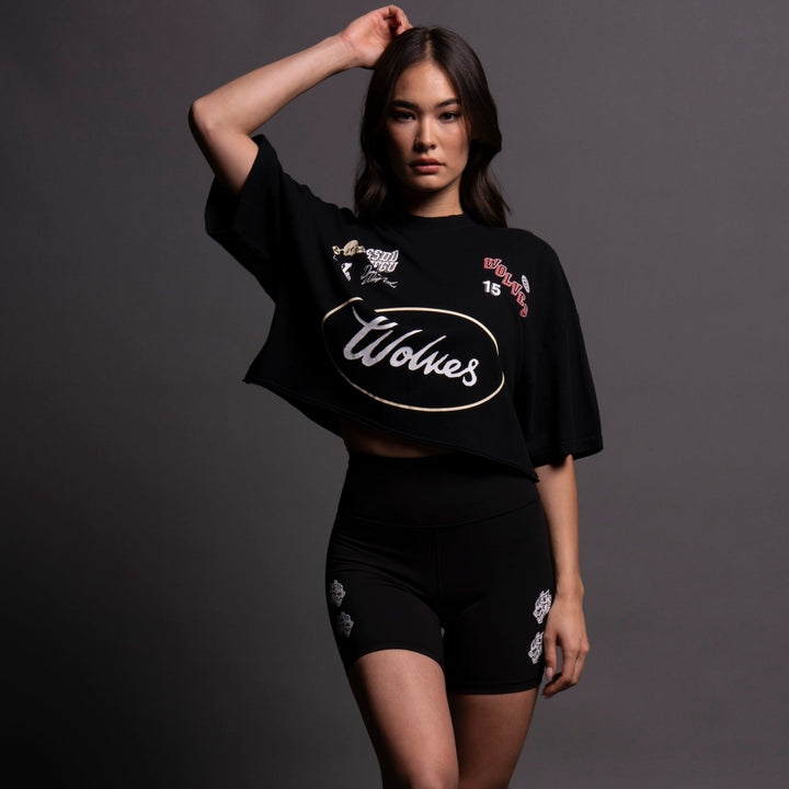 Live Fast V2 "Premium" Oversized (Cropped) Tee in Black
