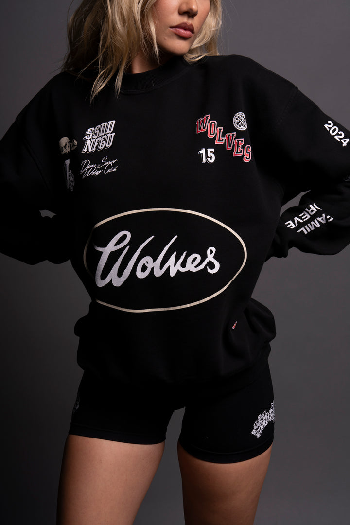 Live Fast V2 She London Crewneck in Black