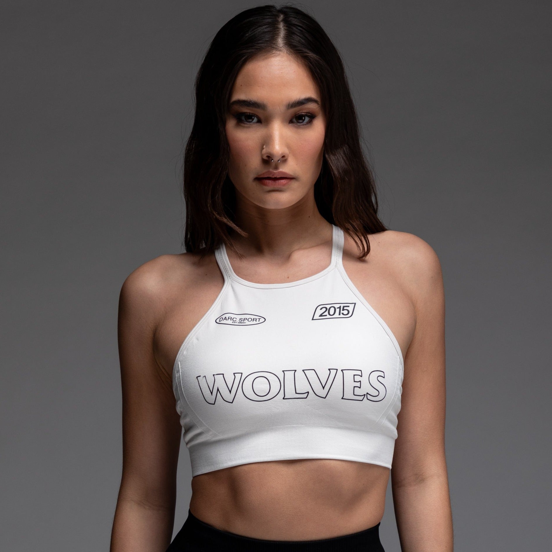 Faster "Everson Seamless" High Neck Bra in Stone