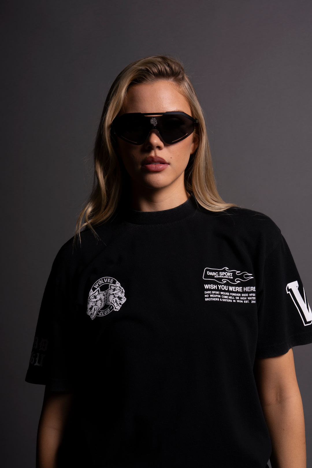 Wolf Head Speeder Glasses in Black