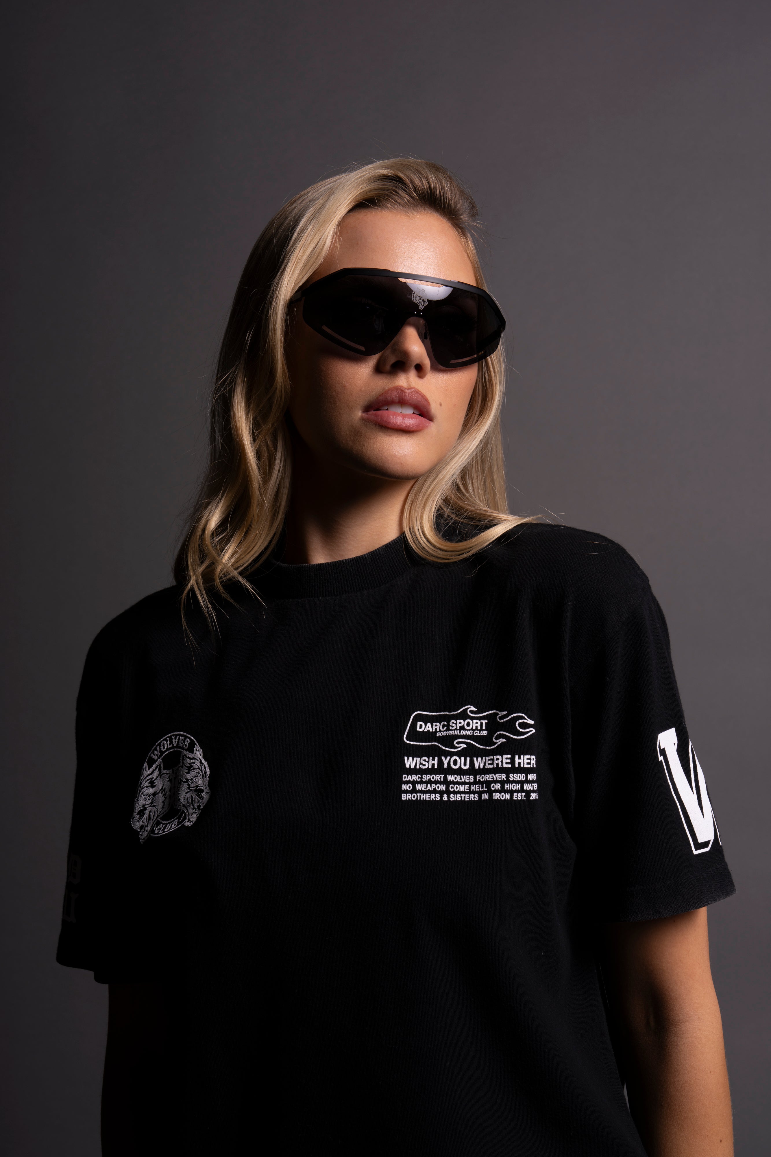 Wolf Head Speeder Glasses in Black