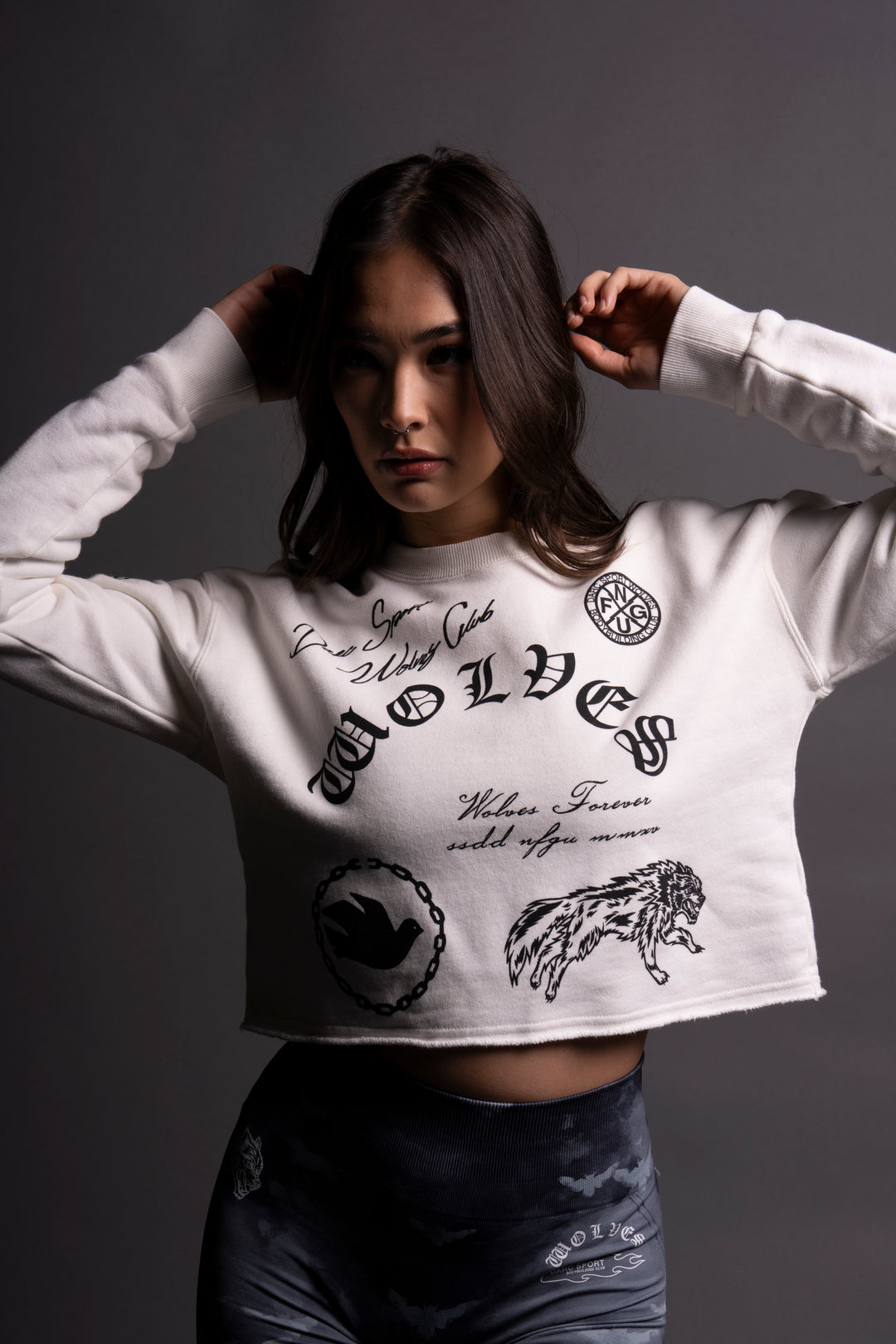 Break The Cycle (Cropped) Crewneck in Cream