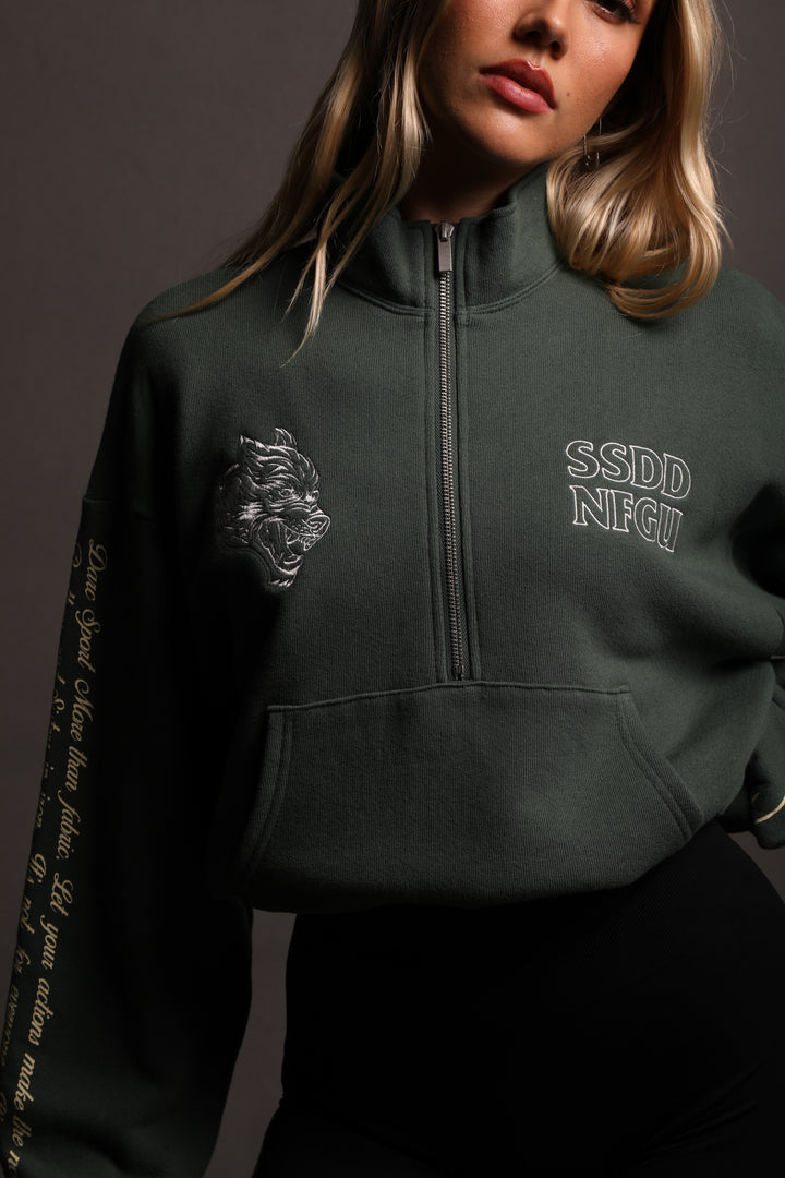 Flames She Everson Mockneck Sweater in Norse Green