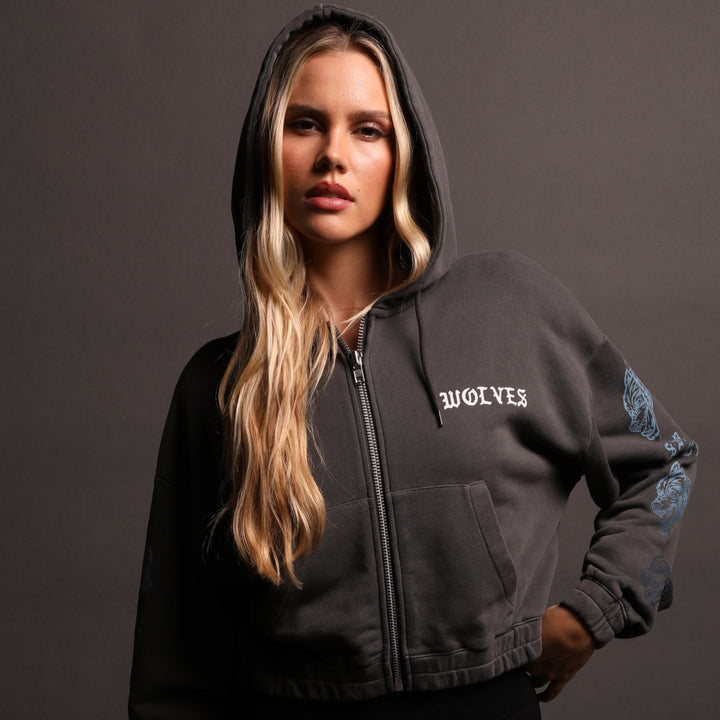 Guardian "Chambers" (Cropped) Zip Hoodie in Wolf Gray