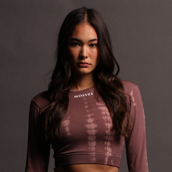 Hardcore L/S "Everson Seamless" Top in Tonal Mauve Serpent