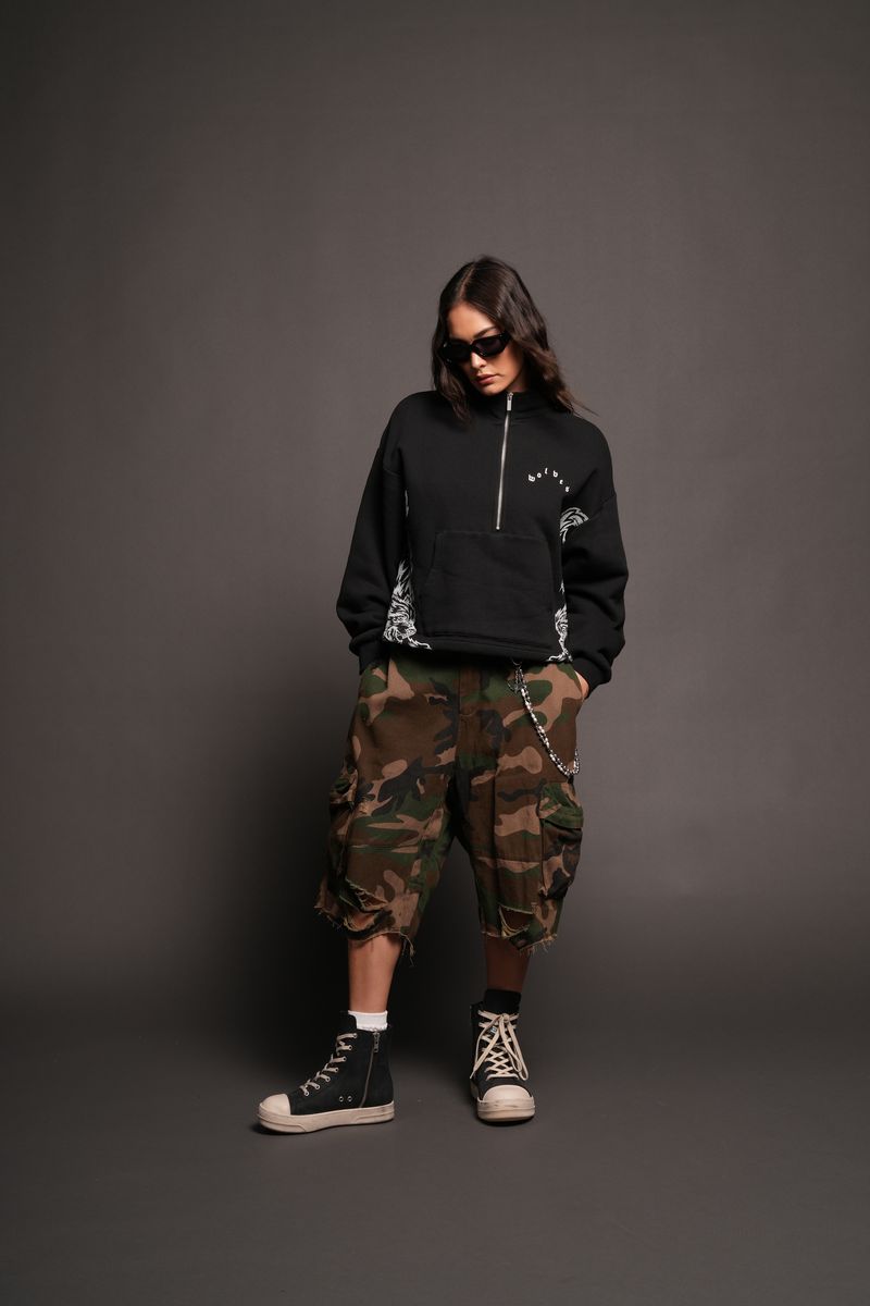 She Wolf Pack She Everson Mockneck Sweater In Black