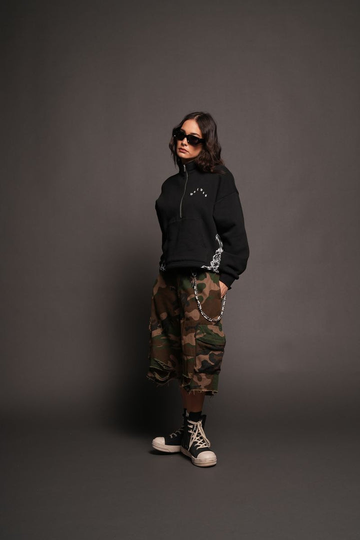 She Wolf Pack She Everson Mockneck Sweater In Black