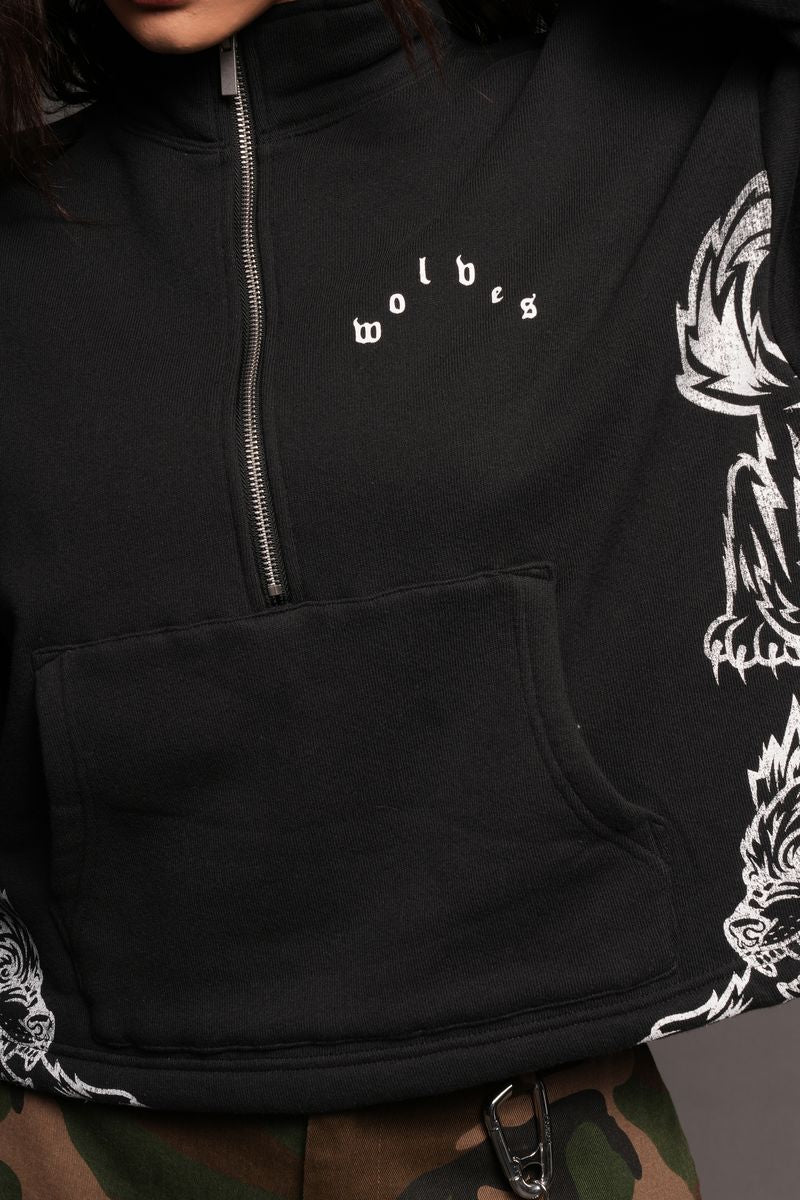 She Wolf Pack She Everson Mockneck Sweater In Black