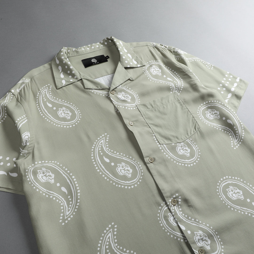 Southwest Paisley Ace Button Up Shirt in Cactus Gray