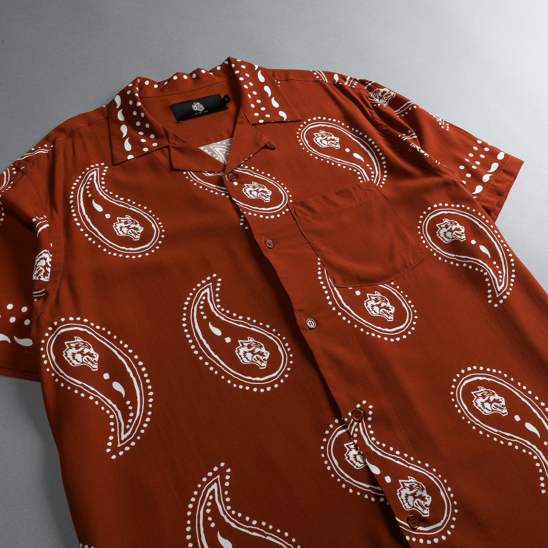 Southwest Paisley Ace Button Up Shirt in Clay