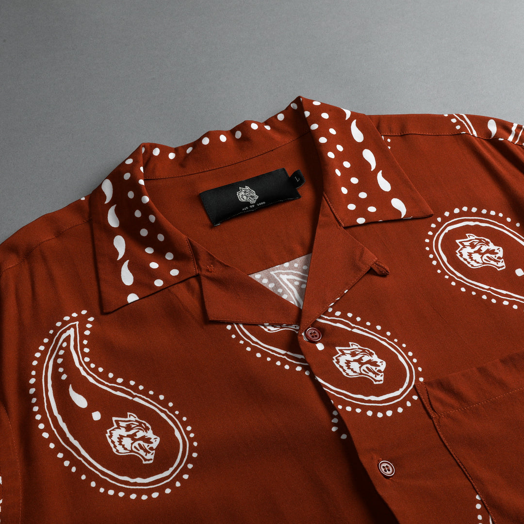Southwest Paisley Ace Button Up Shirt in Clay