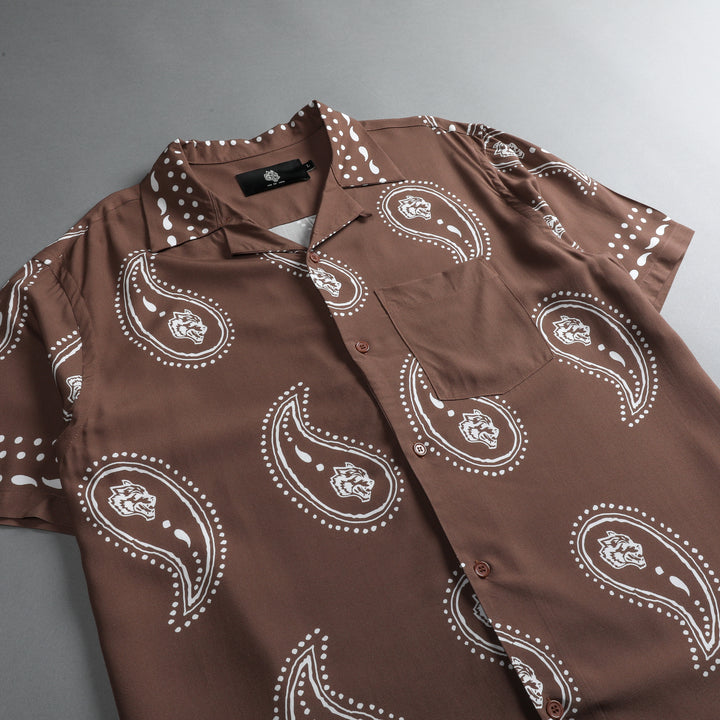 Southwest Paisley Ace Button Up Shirt in Mojave Brown