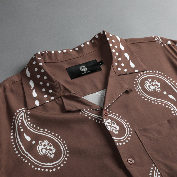 Southwest Paisley Ace Button Up Shirt in Mojave Brown