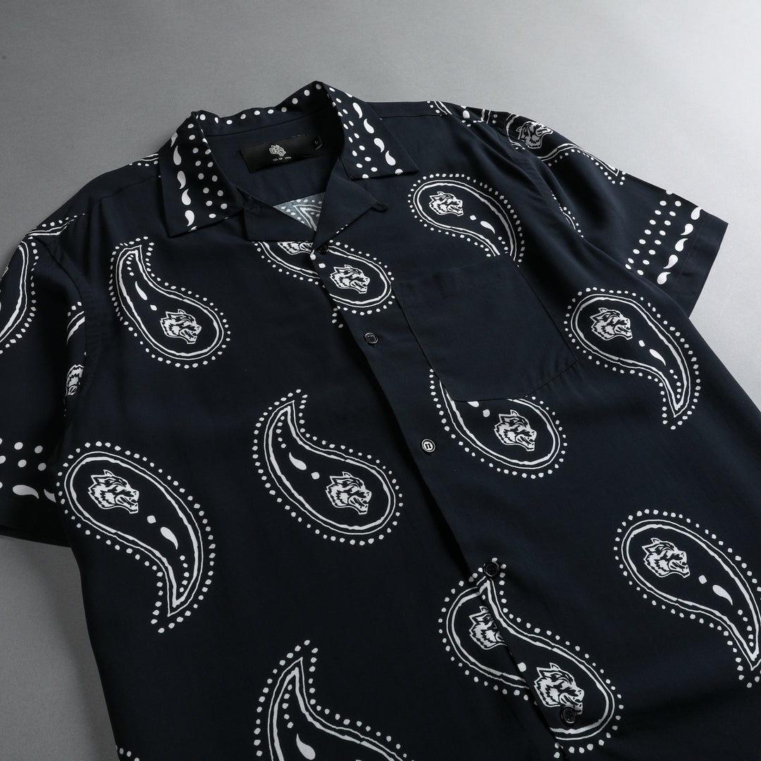 Southwest Paisley Ace Button Up Shirt in Black