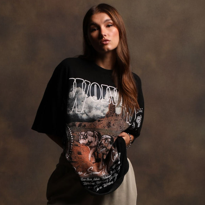 The Beaten Path "Premium Vintage" Oversized Tee in Black