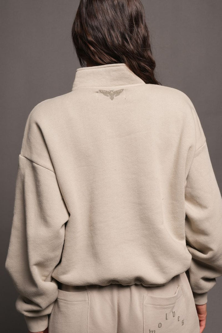 She Wolf Pack She Everson Mockneck Sweater In Cactus Gray