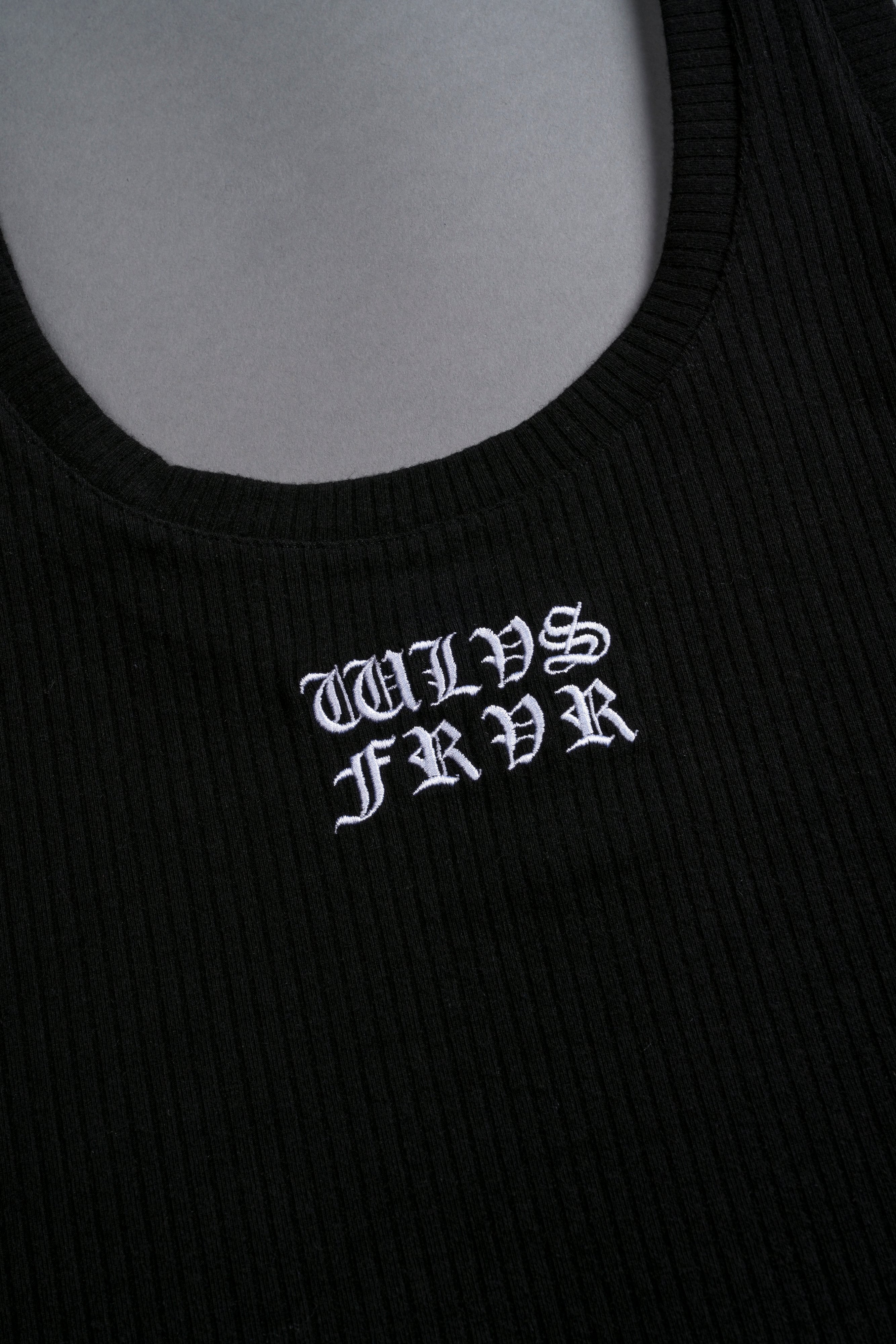 Wolves Forever She Classic Ribbed Tank in Black