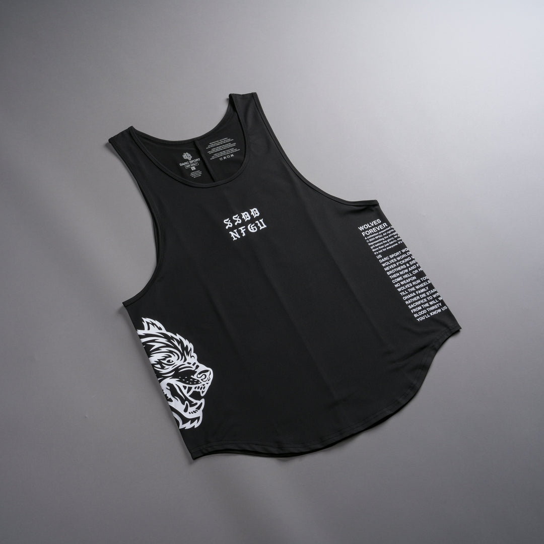 In Our Blood "Dry Wolf" Back Seam (Drop) Tank in Black
